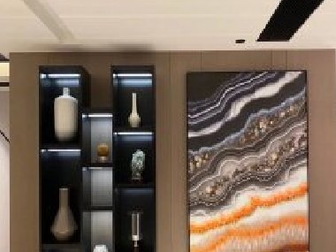 简约轻奢K625银丝直纹木饰面室内住宅装修实景案