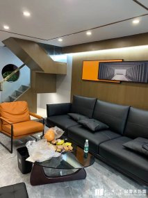 极置家K641黄杨木直纹木饰面棕色轻奢风家装案例